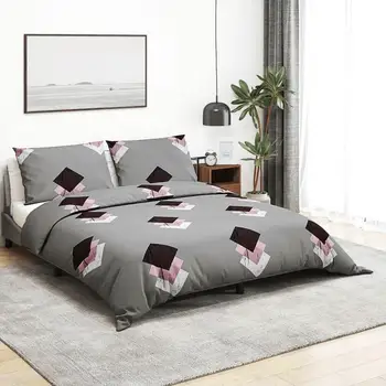 Grey Cotton Duvet Cover Set 200x200 cm - Soft & Stylish Bedding for Ultimate Comfort