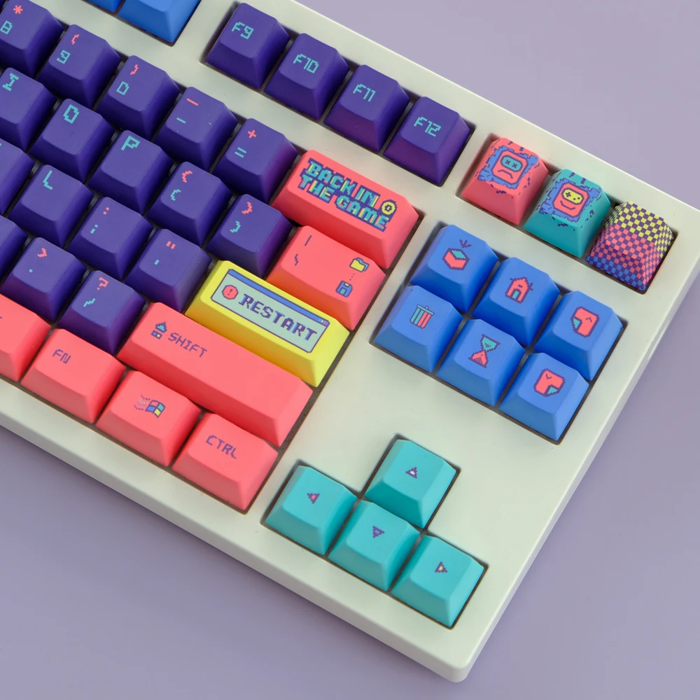 Volta ao Jogo Keycaps Cherry Profile Pbt Dye Sublimation Keycaps para mx Switch 61 64 68 75 129 87 96 Teclado Mecânico de - Imagem 3