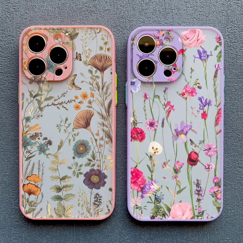 Elegant Pink & Purple Peony Flower Shockproof Phone Case