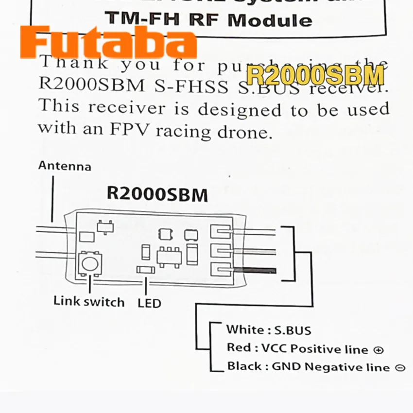 Ультраминиатюрный приемник Futaba S-FHSS S.BUS R2000SBM FPV гоночный самолет, дрон, мини-приемник, радиоуправляемый гоночный дрон, часть 3 thumbnail 3