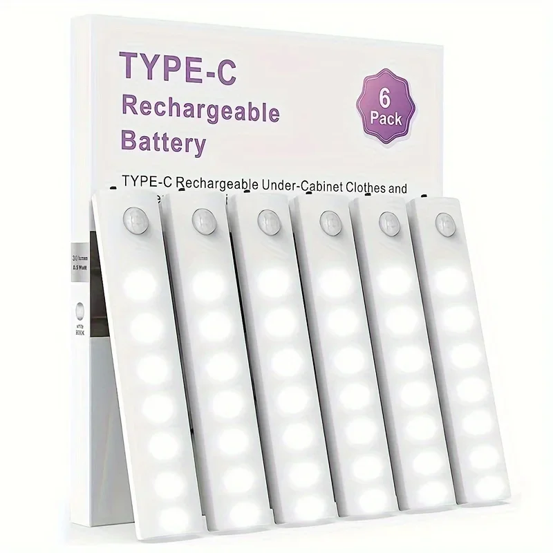 LED Motion Sensor Under Cabinet Lights 6 Pack