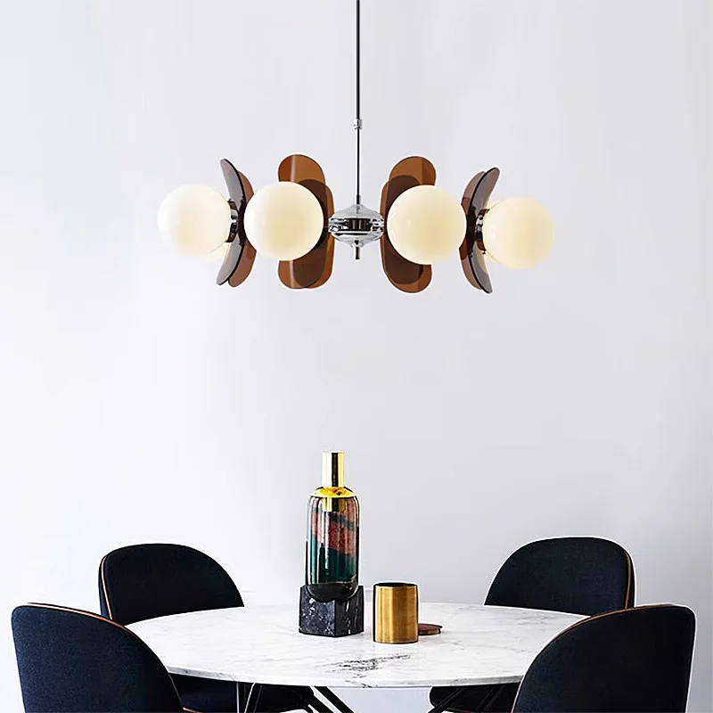 

Nordic Middle Ancient Acrylic Beans Pendant Lamp Living Room Dining Room Study Restaurant Children's Bedroom Bauhaus Chandeliers