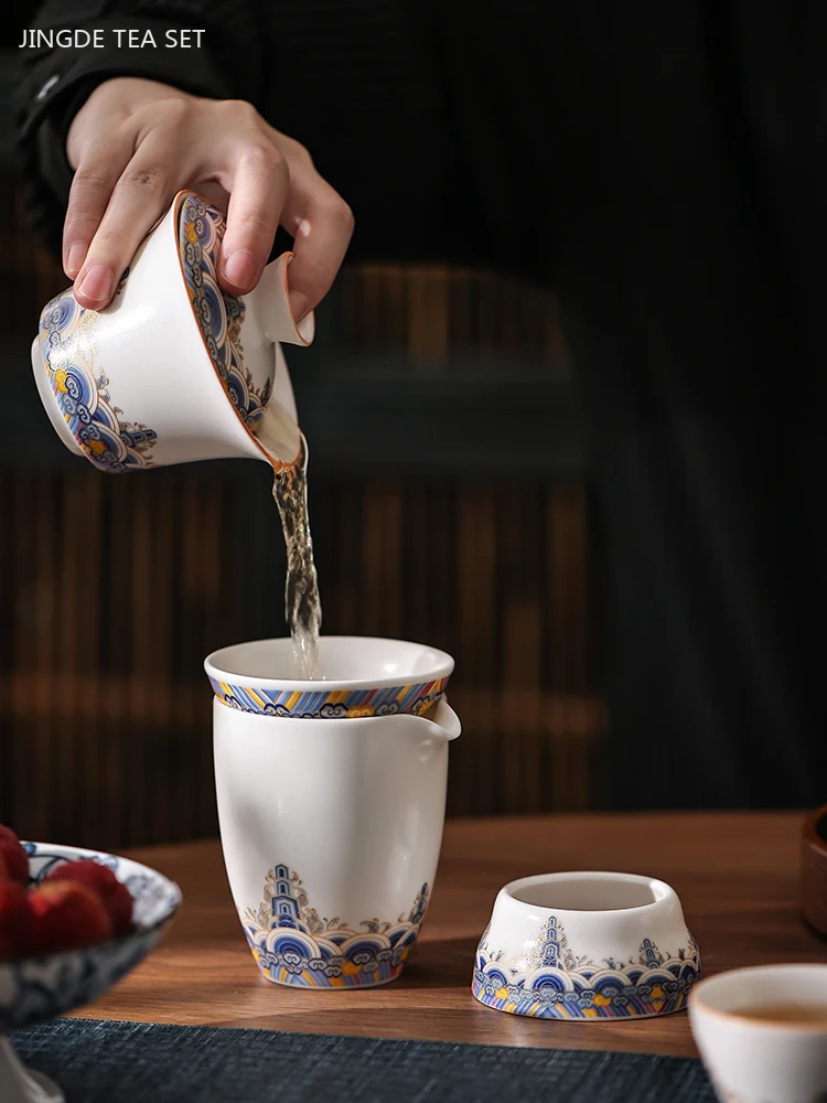 Ceramic Filter Fair Cup Exquisite Filter Tea Separator Set Combination Chinese White Porcelain Household Tea Set Accessories