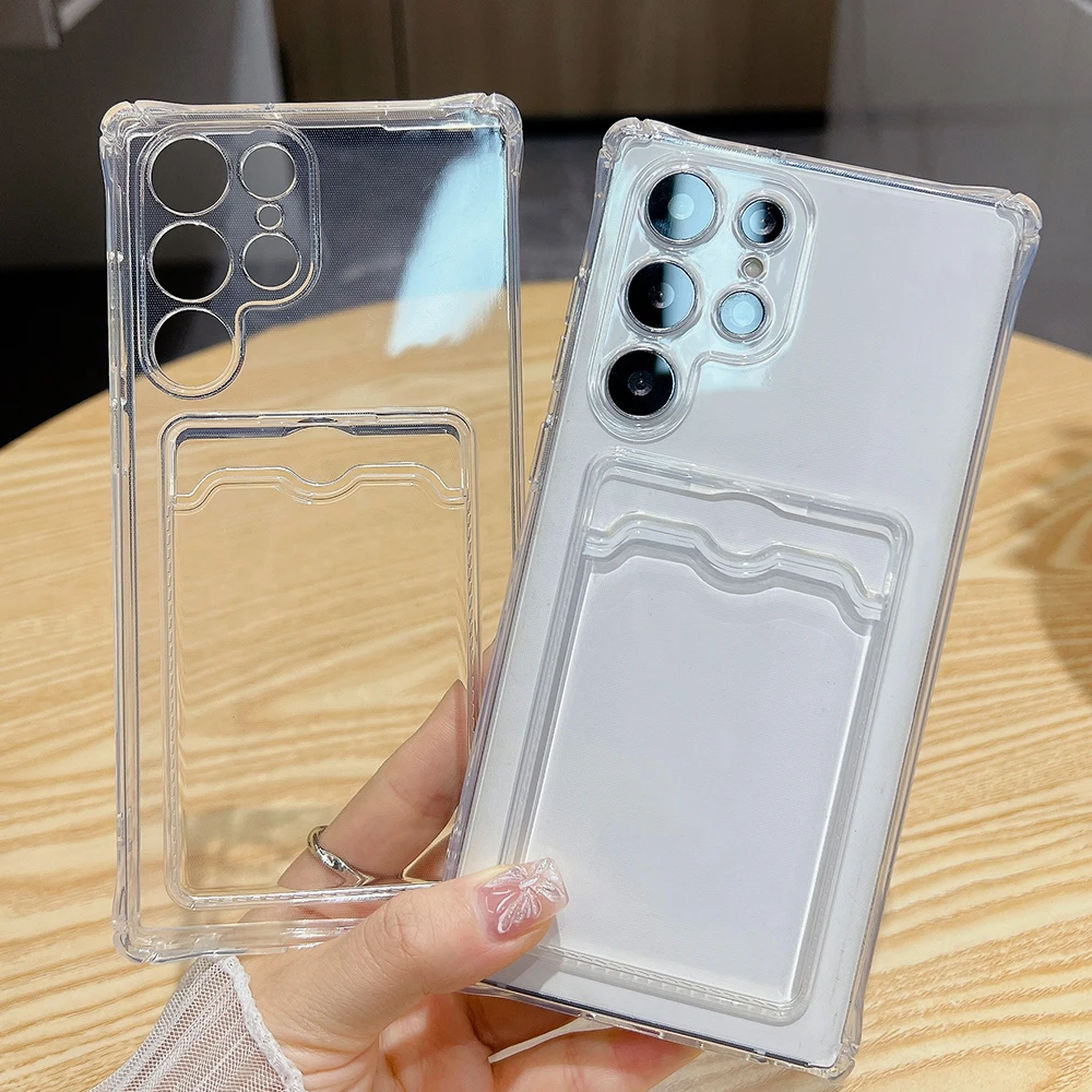 Soft Transparent Card Holder Phone Case with Enhanced Protection and Sleek Design