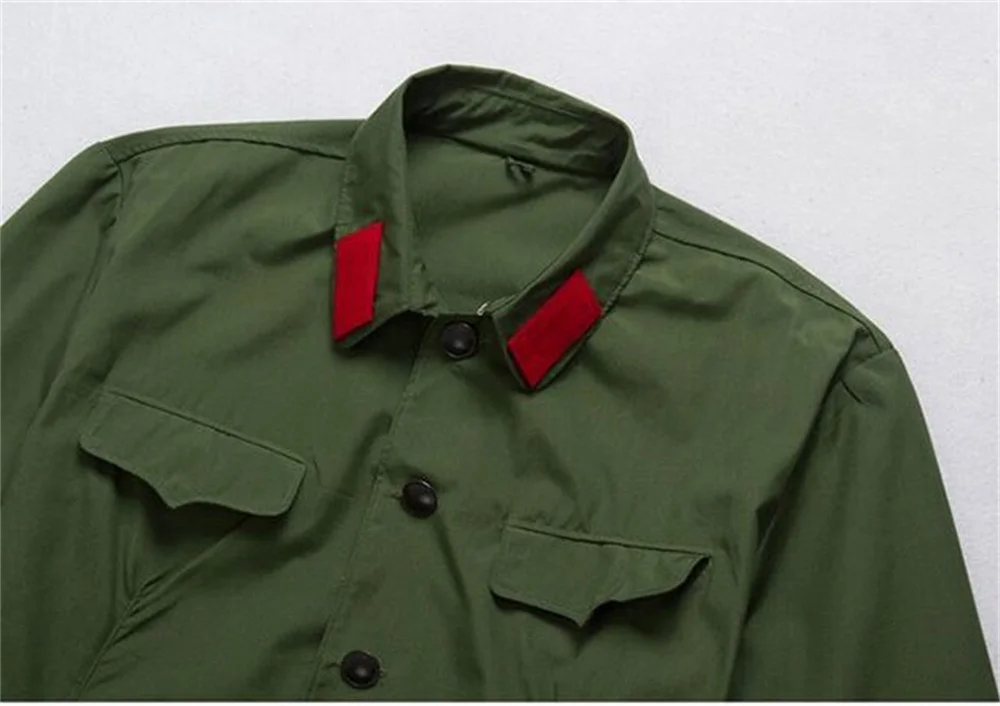 Chinese Officer Mao Cadre Green Uniform Suit Costume Coat 1960‘s CN Army Cosplay Costume Prop for Men Women 4