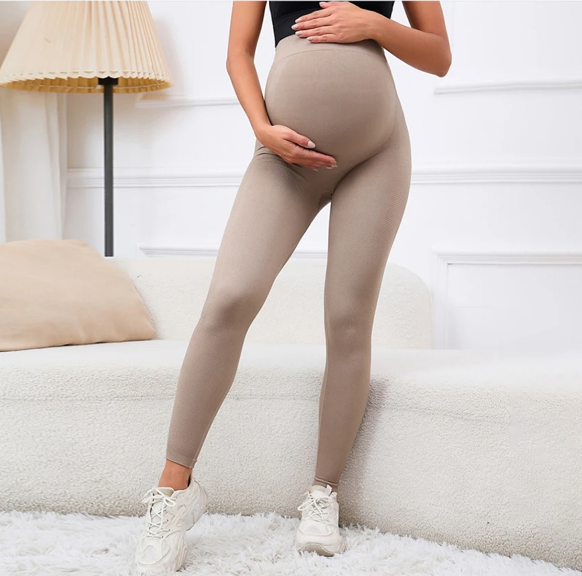 

High Waist pregnancy Leggings Skinny Maternity clothes for pregnant women Belly Support Knitted Leggins Body Shaper Trousers