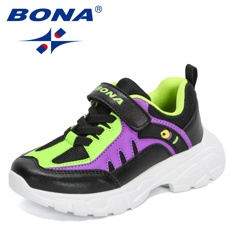 

BONA 2022 New Designers Fashion Sneakers Shoes Children Sport Jogging Footwear Child School Teens Sport Shoes Casual Shoes Soft