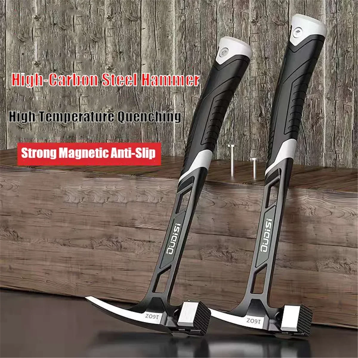 Multifunction Magnetic Claw Hammer for Woodworking Non-slip Shockproof Steel Hammer Hand Tool Automatic Nail Suction claw hammer