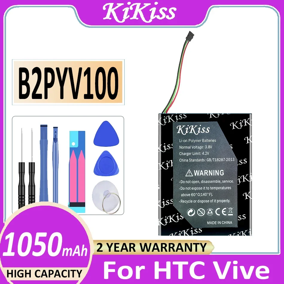 

KiKiss Battery B2PYV100 1050mAh For HTC Vive Tracker Acumulator 3 Wire Plug Bateria