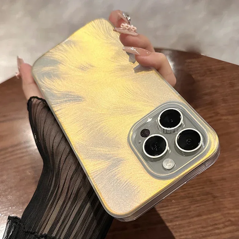 Nuova Custodia Protettiva Rigida Per Pc Con Scolorimento Laser Senior Per Iphone 15 14 13 12 11 Pro Max Color Glitter Gradient Cover Antiurto