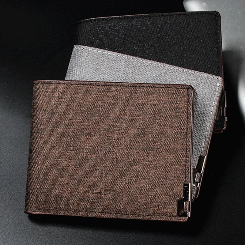 Denim Leather Slim Wallet with Coin Purse and Card Holder