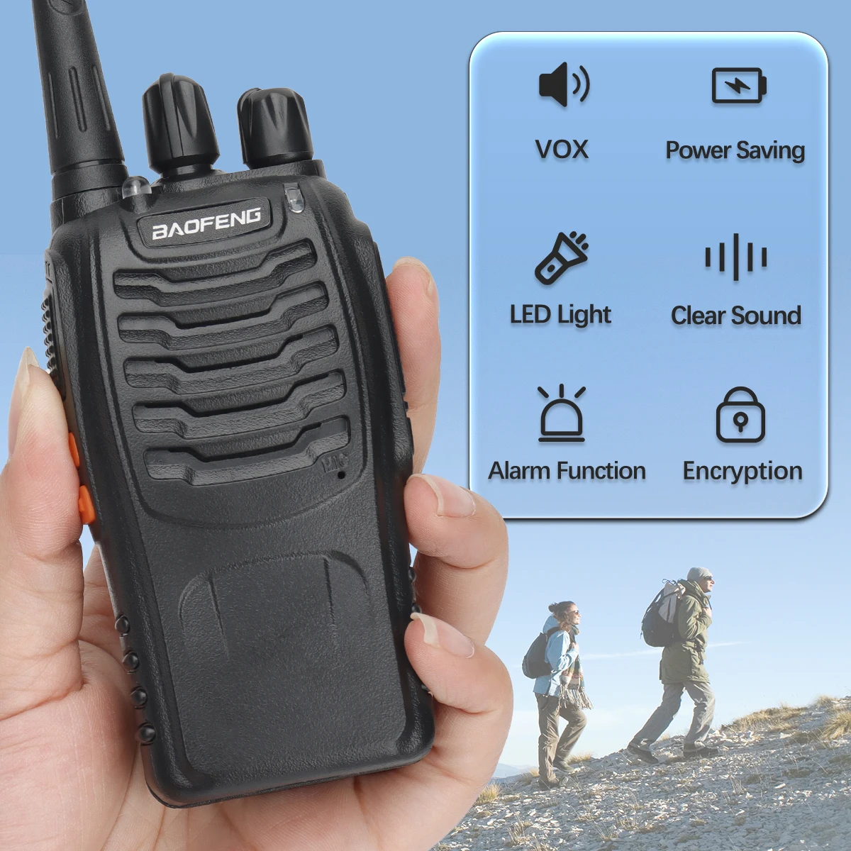 Baofeng BF-88E Walkie Talkie Wireless Copy Frequency Long Range UHF 400-470MHz Portable Ham Two Way Radio for Hunting 3