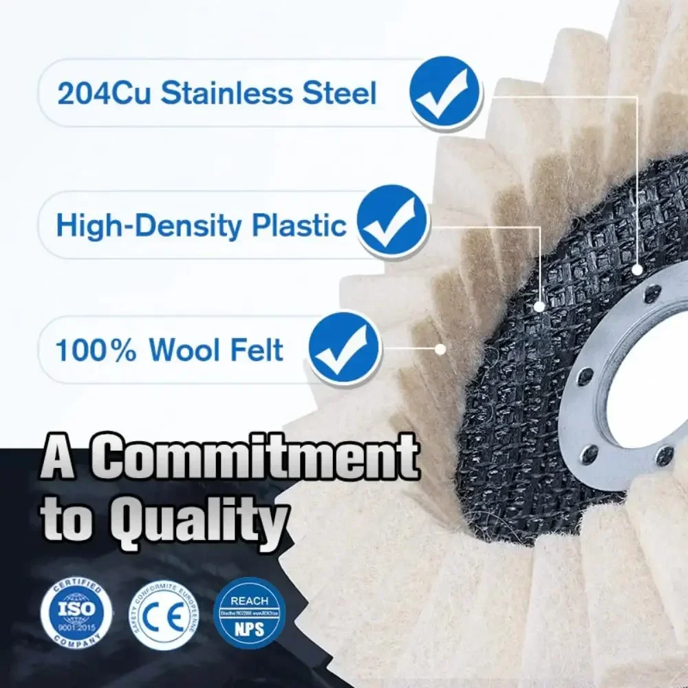 Wool Felt Flap Polishing Disc 2025 New Wool Polishing Wheel Disc Buffing Pad Premium Felt Polishing Pads for Metal, Marble Stone 6