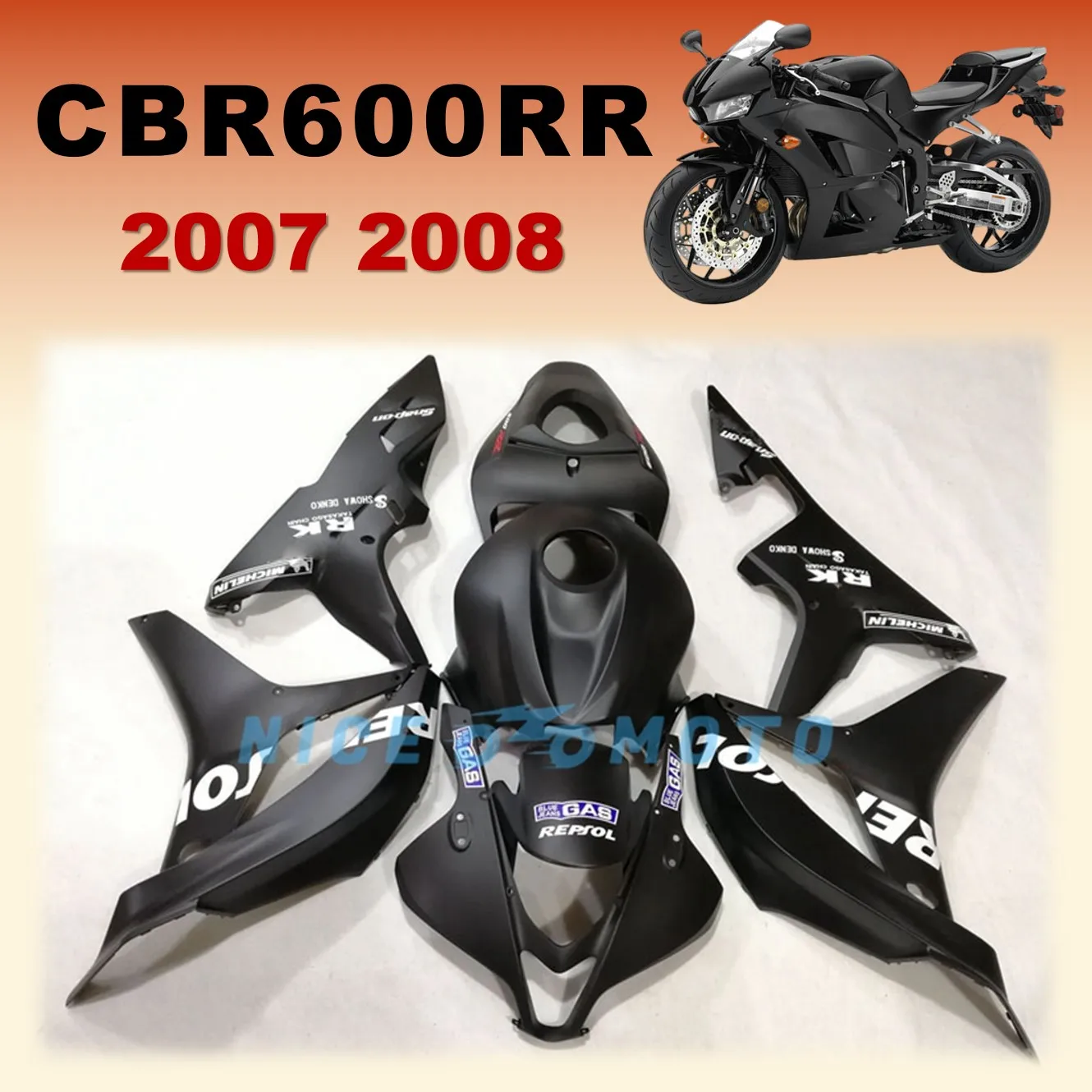 

Подходит для Honda CBR600RR F5 2007 2008 комплект обтекателей dywork CBR 600RR 07 08 матовые черные превосходные Обтекатели для мотоциклов