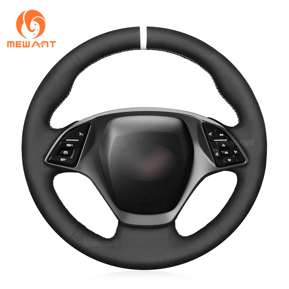 Mewant Coprivolante In Pelle Scamosciata Nera Per Chevrolet Corvette C7 Stingray Z06 2014-2015