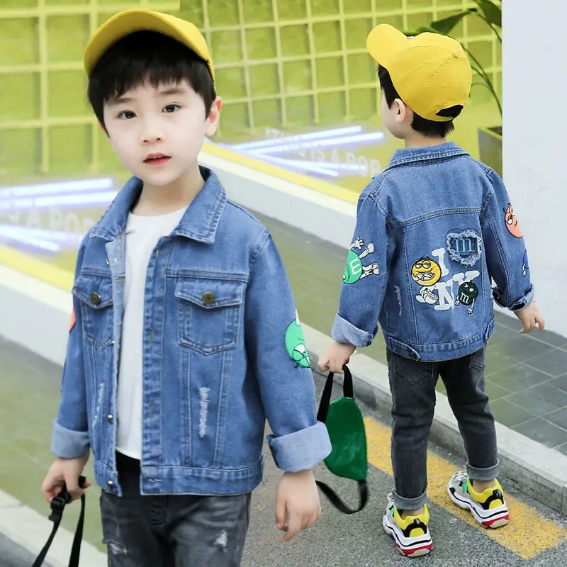 Autumn Jacket For Boy Jean Coat Cartoon Kids Outwear Spring Denim Jacket Boy Windbreaker Children jacket TZ478