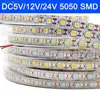 5m DC5V 12V 24V SMD 5050 LED Strip Light TV Backlight IP20 IP65 Waterproof  Cool Warm White 4000K RGB Tape Ribbon for Decoration 1
