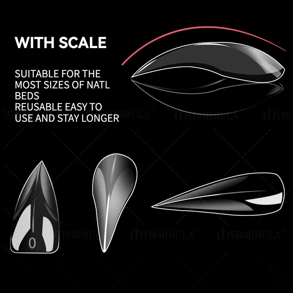 Fake Nail Forms 70/140pcs Curved Stiletto Nail Dual Form for Poly Nail Gel Extension of 3D Eagle Claw Hawk Sculptural Nails Full Cover Molds