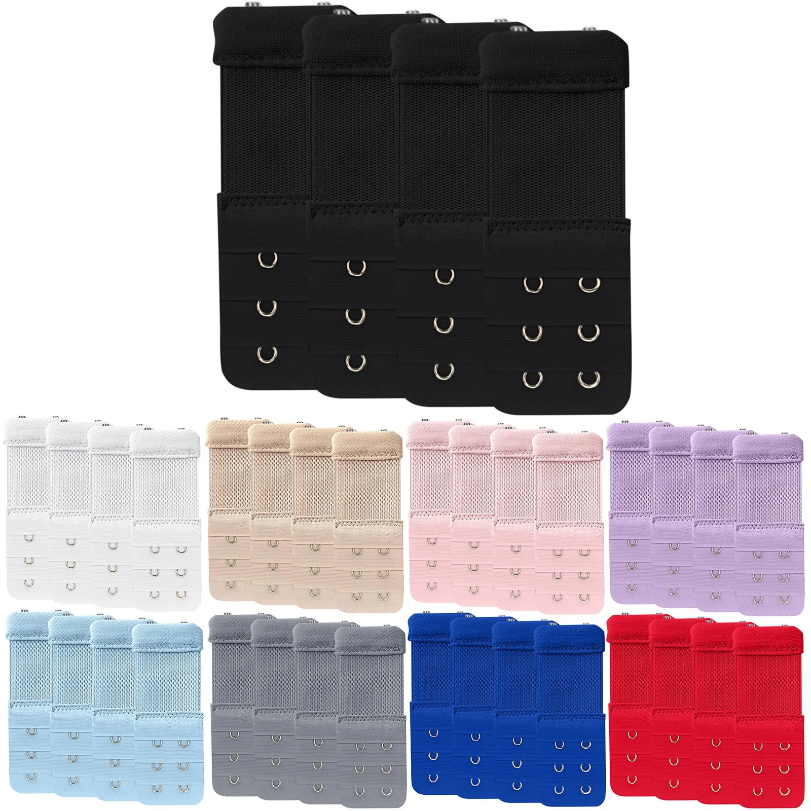 4pcs Bra Extension Strap Extenders Women Elastic Belt Buckle Extension