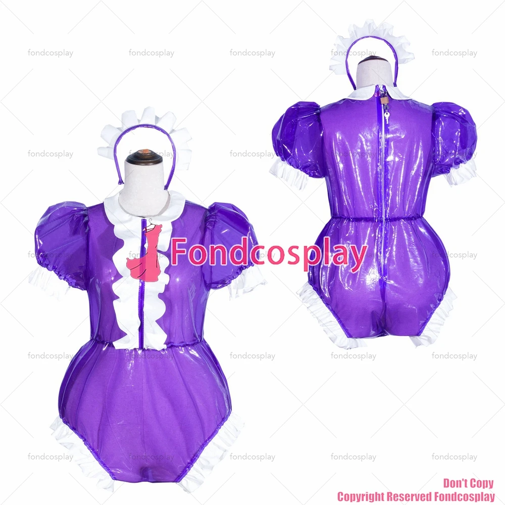 

Fondcosplay, перекрестная одежда, ярко-фиолетовые прозрачные строгие комбинезоны, трусики, воротник Питера Пэна, сделано по индивидуальному заказу [G4062]