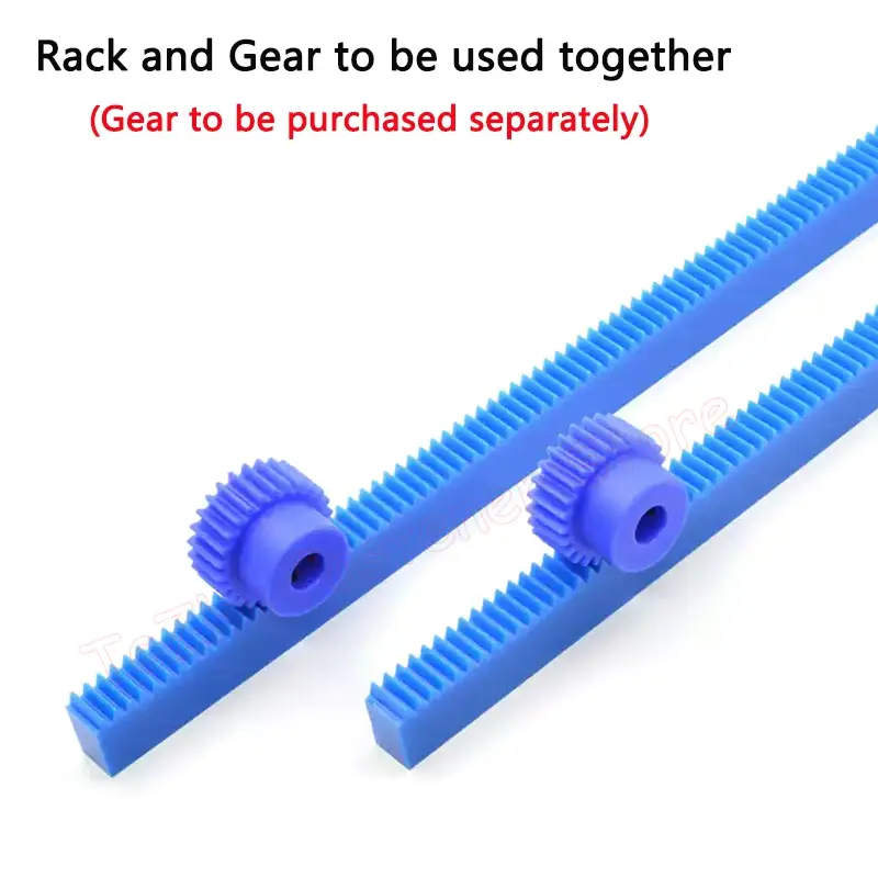 1pcs Blue Plastic Gear Rack 0.5/0.8/1/1.5/2/2.5/3/4 Module Straight Teeth Drive Rack Length 300/500mm 10x10-40x40 Spur Gear Rack image 4