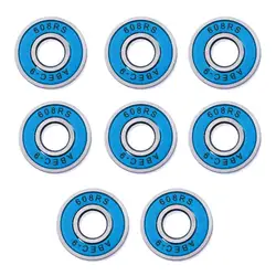 Precision ABEC 9 Skate & Scooter Wheel Bearings (Set of 8) (Blue)