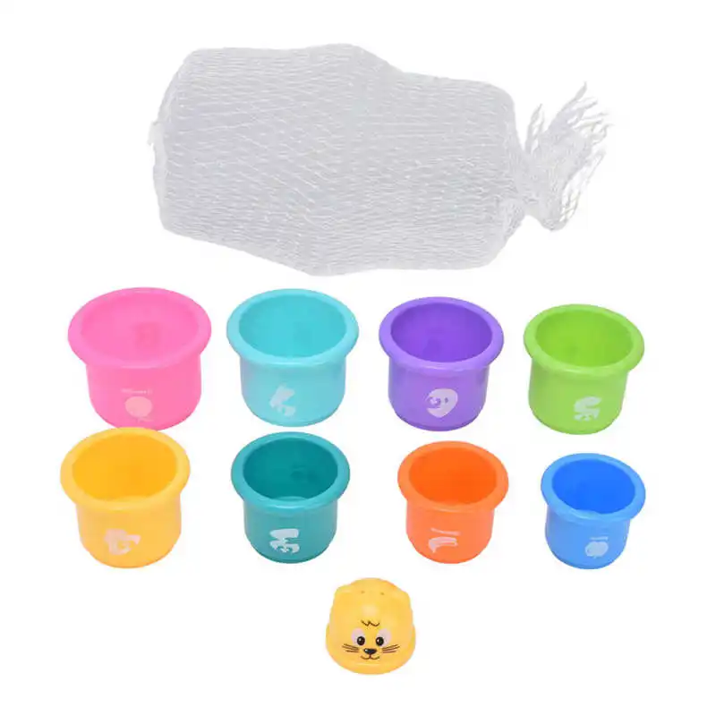 

Stacking Cup Toy Stacking Nesting Cup Colorful for Home Bathroom for Beach