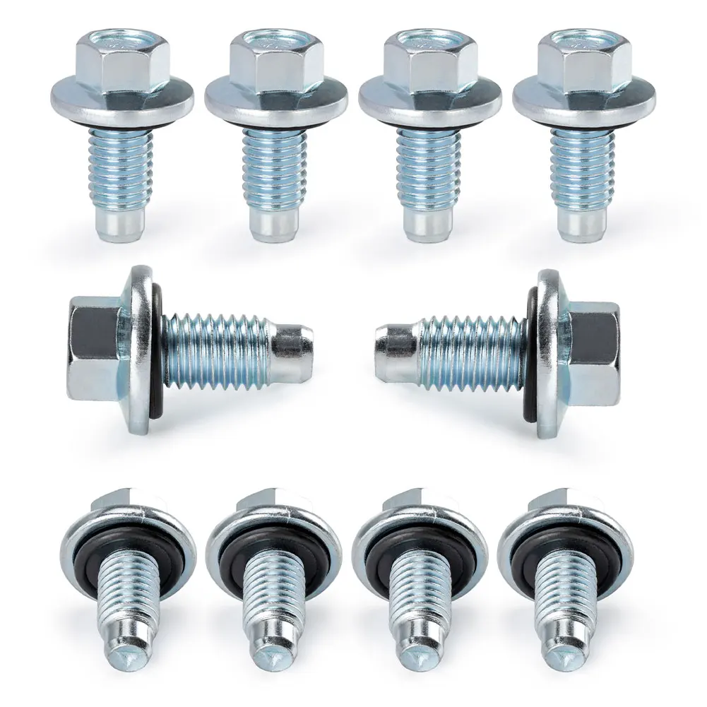 10PC Oil Pan Drain Plug Bolt w/ O-Ring For Chevrolet For Buick Cadillac GMC 11562588 24100042 03538469 96829610 11518377