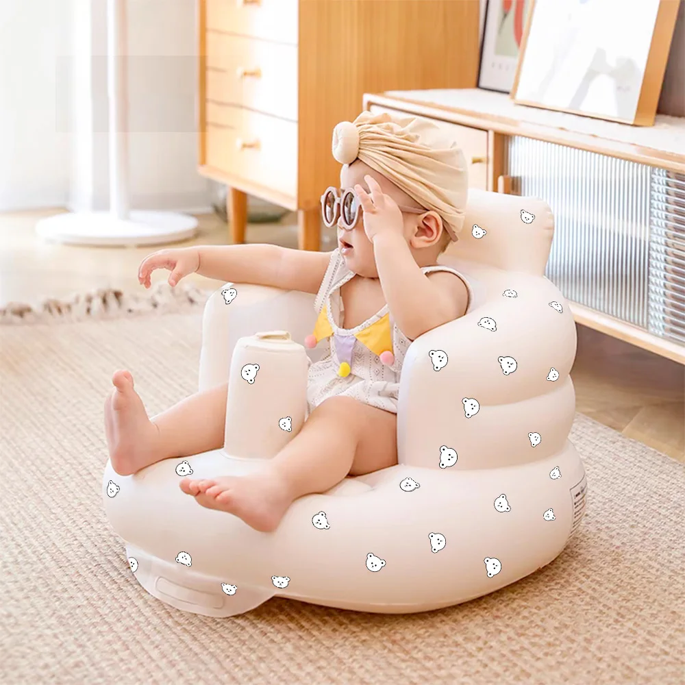 1PCS Inflatable Baby Seat for Babies, Baby Floor Seats for Sitting Up, Blow Up Baby Chair with Built in Air Pump 3