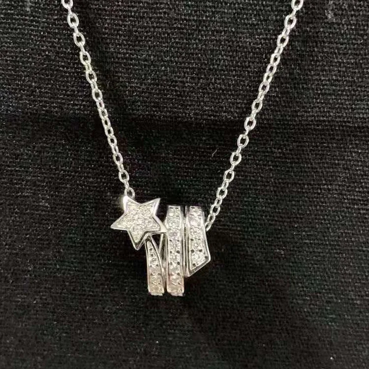 

925 Sterling Silver Comet Necklace Women's Fashion Sweet Simple Luxury Brand Jewelry Party Valentine's Day Gift