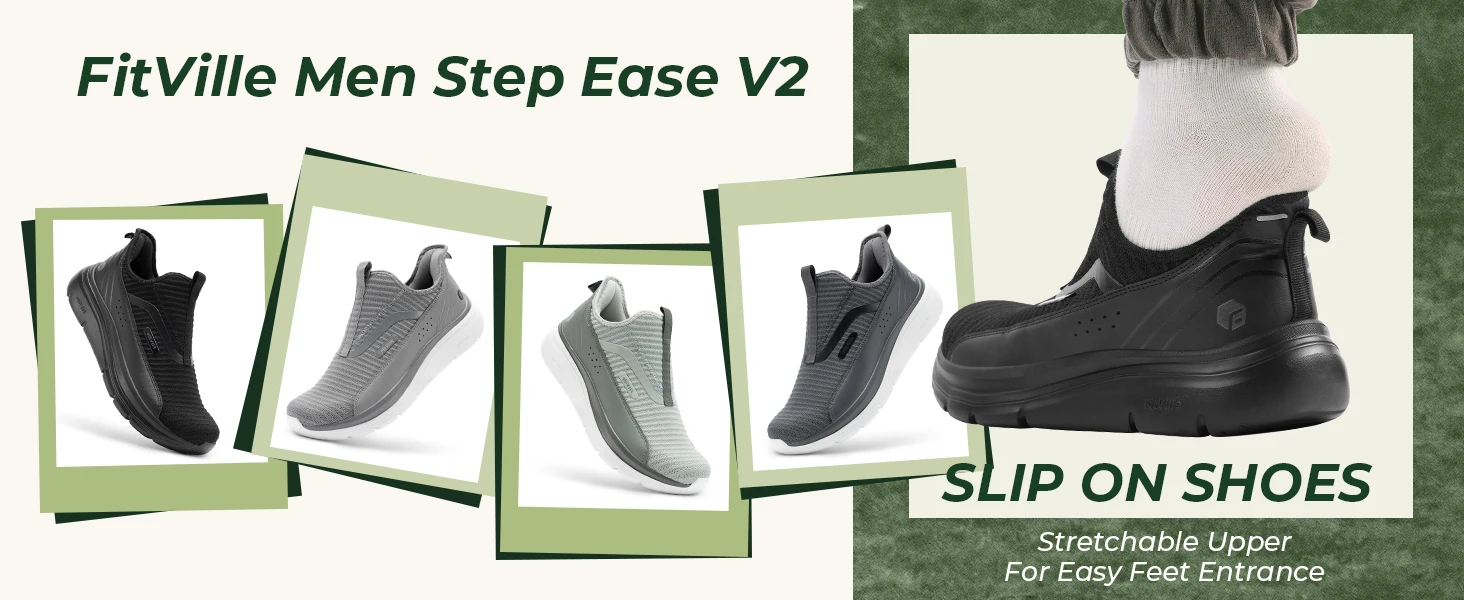 FitVille Wide Men's Walking Shoes Image 3