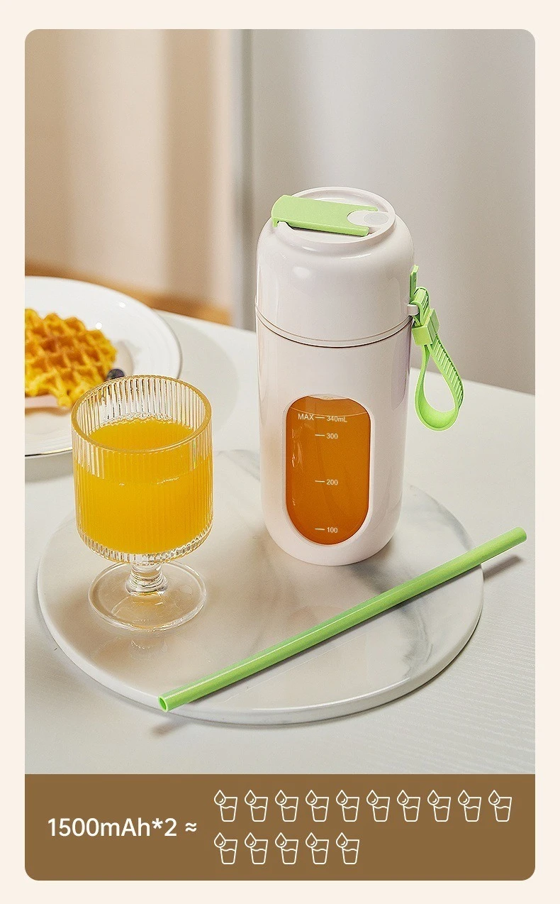 Description Picture 5 of item12-Blade Stainless Steel Electric Juicer Cup, Portable Blender for Smoothies, Ice, and Juices with Wireless Charging Feature