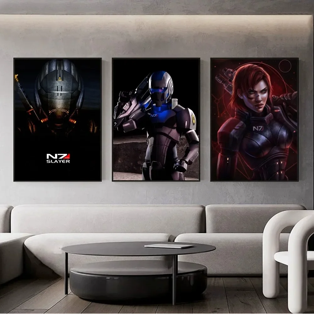 N7 Mass E-Effect Poster Fai Da Te Vintage Movie Poster Wall Art Painting Study Stickers Small Szie Wall Painting