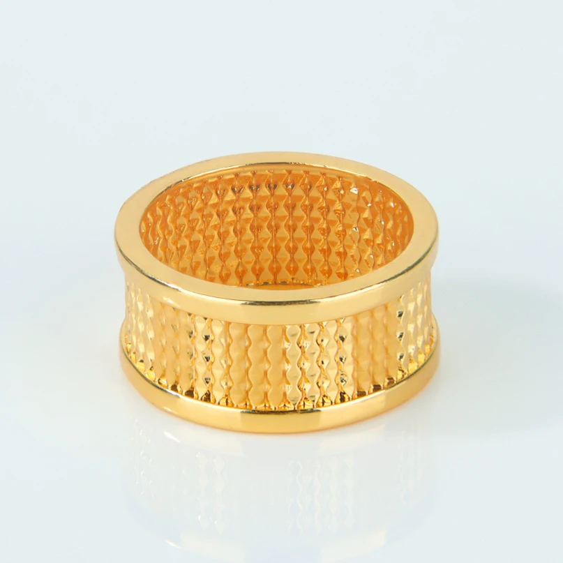 Dubai Mode Chunky Ringe 21k Vergoldet Italienischer Hohlzirkonia Breiter Ring Saudi Islamischer Damen Brautschmuck für Hochzeit und Partys – Detail 12
