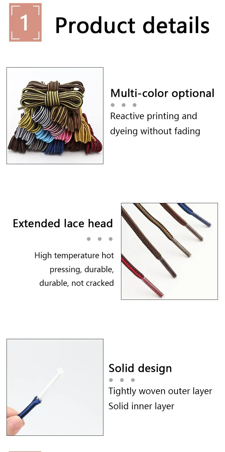 Striped round shoelaces image 3