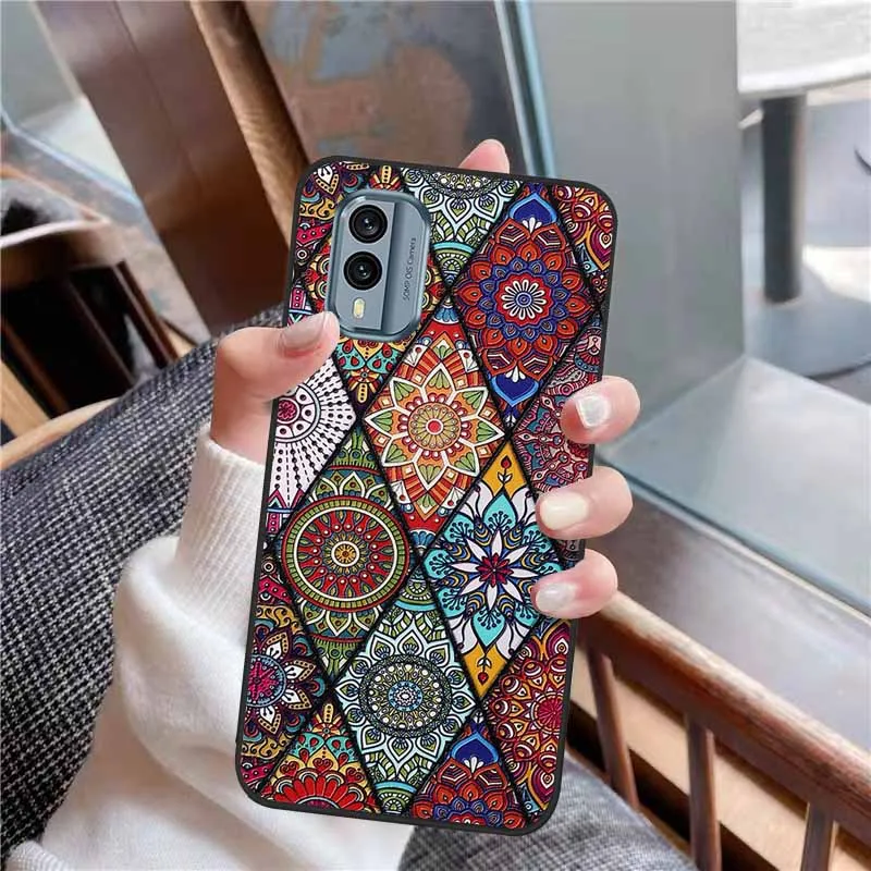 3D Soft Relief Flower Silicone Emboss Painted Cover