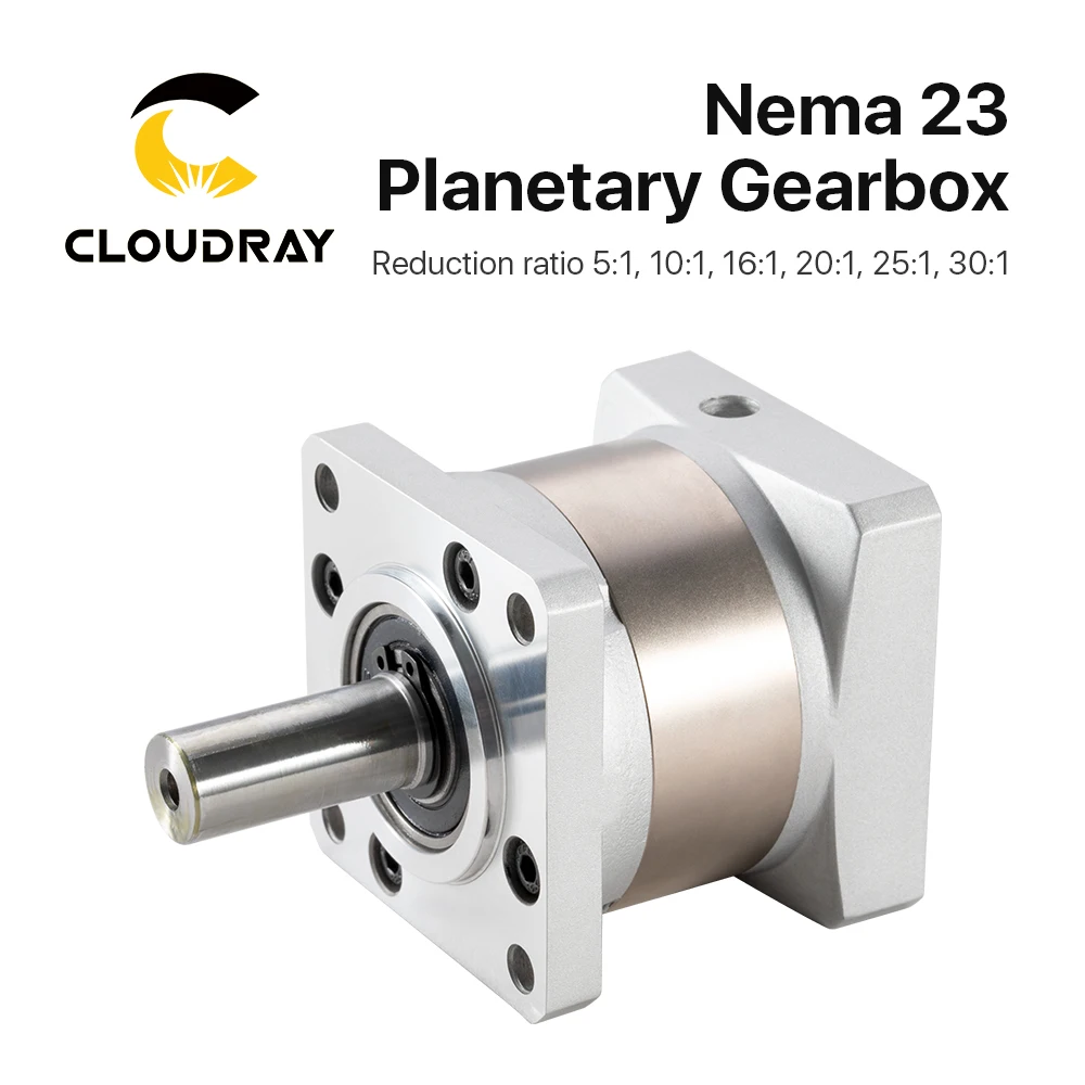Cloudray-caixa de Velocidades Planetária Curto do Estilo Nema 23 Redutor do Motor com Relação 5:1 10:1 16:1 20:1 25:1 30:1 mm
