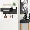 Decorative Key Rack and Mail Organizer with 6 Key Hooks Rustic Wood Key Holder Wall Mounted with Shelf for Living Room Enterway 5