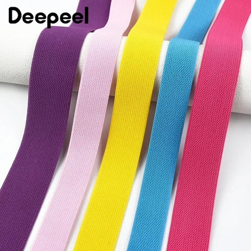 5Meters 10-50mm Colorful Elastic Bands Stretch Rubber Ribbon Clothes Webbing Trousers Dress Belt Shoes DIY Sewing Accessories