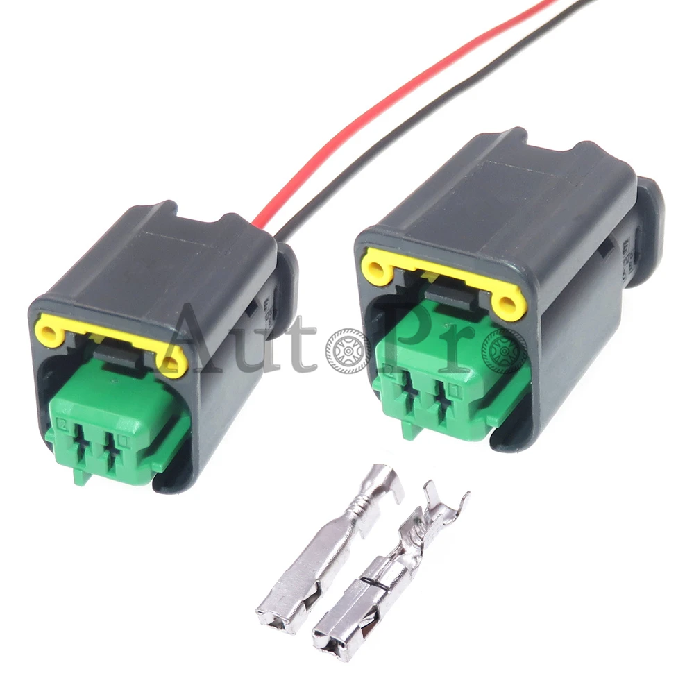 Connecteurs De Câblage Voiture 2 Trous - Lot De 5, Référence 1801176-5 - Pour Capteur Température Eau Ou Ventilateur