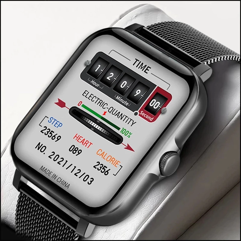 2022 New Bluetooth Answer Call Smart Watch Men Full Touch Dial Call Fitness Tracker IP67 Waterproof Smartwatch men women +Box