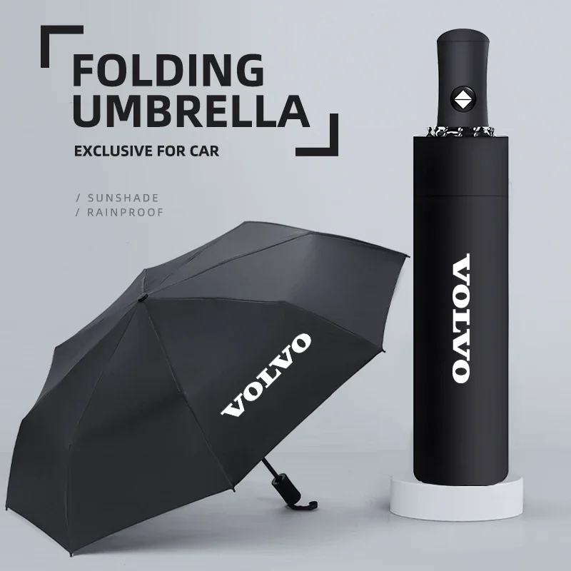 자동차 로고 자동 접이식 우산 자외선 차단 우산 볼보 XC90 V90 V60 XC6..