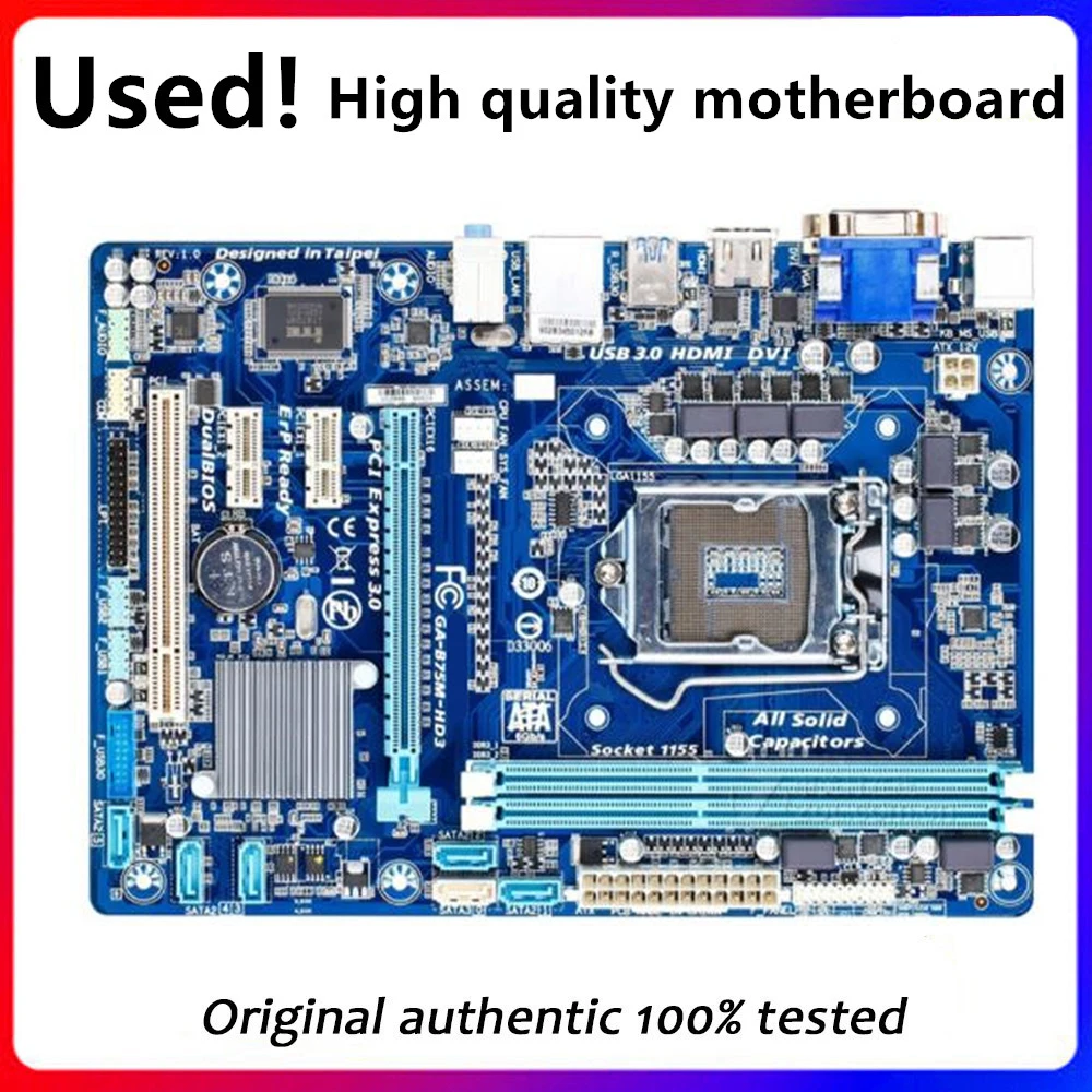 Per Ga-B75M-Hd3 B75M-Hd3 Scheda Madre Del Computer Lga 1155 Ddr3 Per Intel B75 P8B75 Scheda Madre Desktop Sata Ii Pci-E X16 Usata