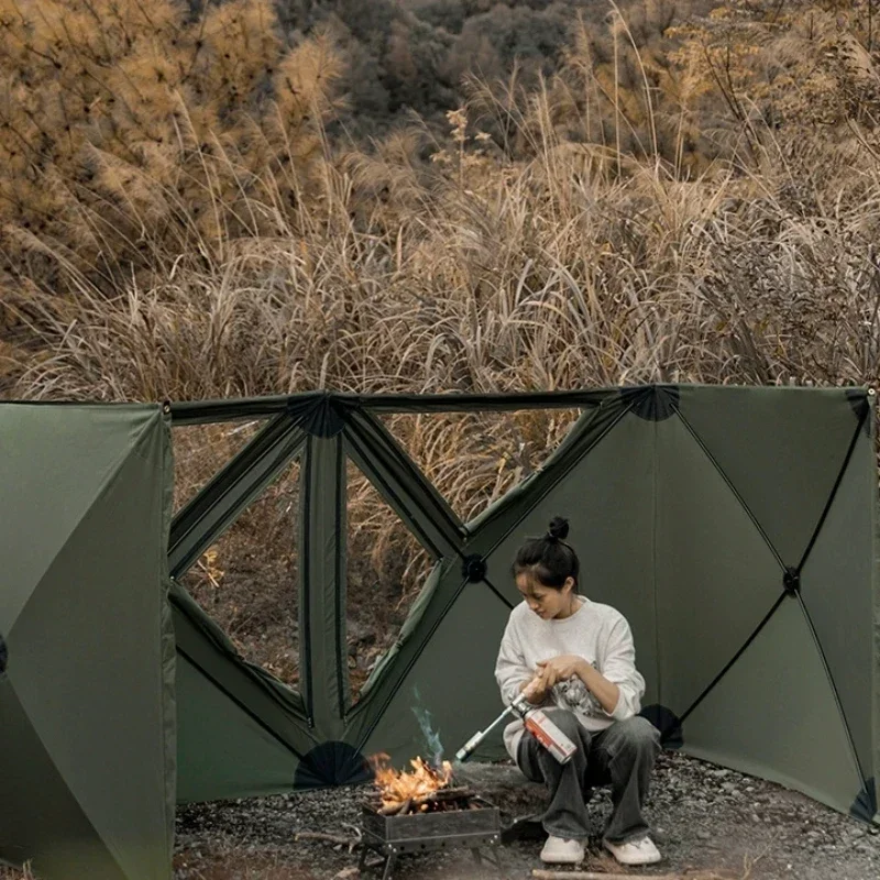 

Formation Curtain Outdoor Windproof Fence Camping Cotton Cloth No need to Install Portable Screen Windproof, Warm