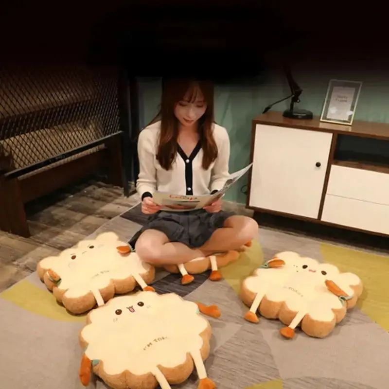 1pc Simulation Bread Toast Cushion Stuffed Memory Foam Pillow Sofa Chair Decor Seat Cushion Cute Student Chair Pad 2