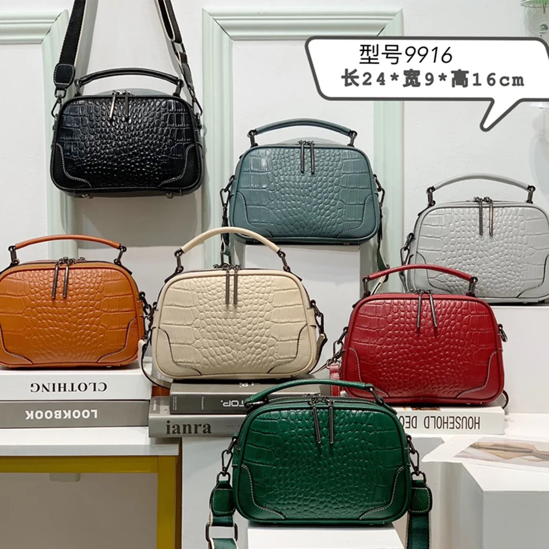 

Women Shoulder Bags Genuine Cow Leather Stone Pattern Crossbody Sling Bag Female Korea Fashion Handbag Purse