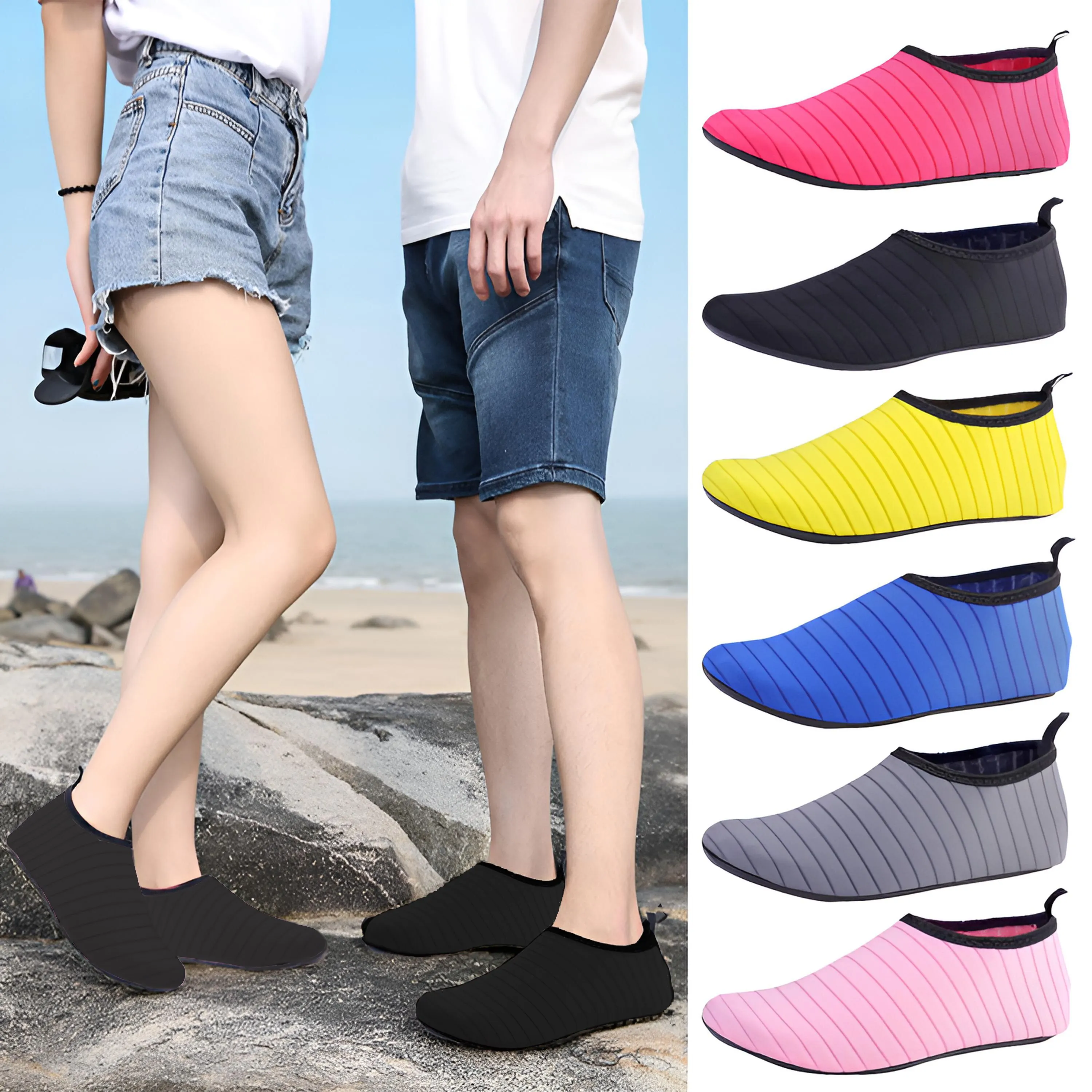 Water Shoes for Men Women Barefoot Quick-Dry Aqua Socks Slip-on for Beach Swim Surf Yoga Exercise