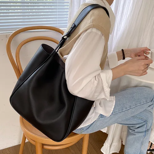 CGCBAG 여성용 럭셔리 토트백, 대용량 숄더백, 하이 퀄리티 PU 가죽, 심플 디자이너, 여성 핸드백, 2024 트렌드 4