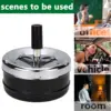 Cool Ashtray Stainless Steel Push Down Spinning Ashtray Self-Cleaning Ashtray With Lid Cover Ash Tray for Cigarette Smoking 3