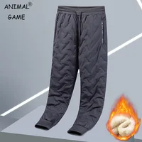 New Men Plush Thick Fleece Sweatpant Winter Outdoor Lambswool Thermal Trousers Casual Pants Waterproof Windproof Warm Streetwear 1